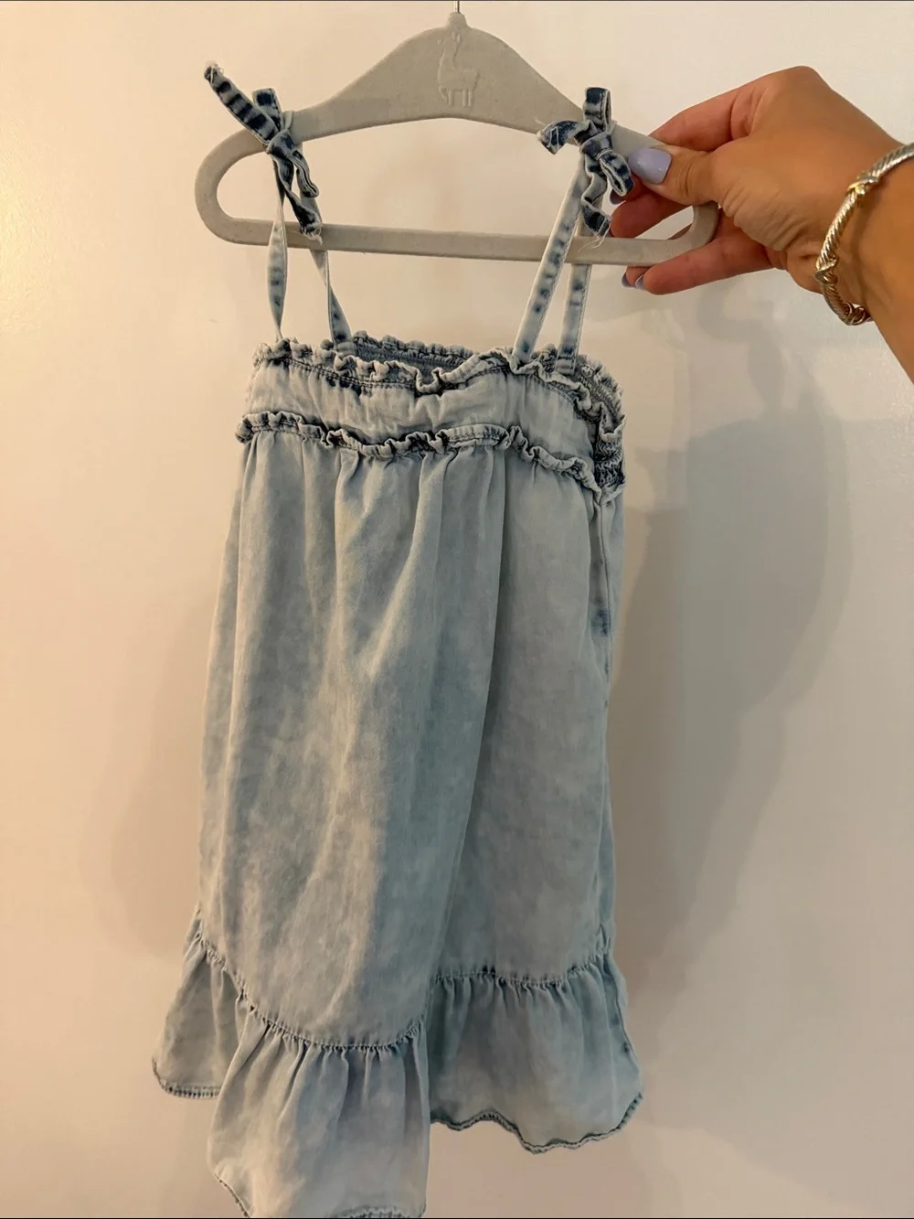 GAP • Worn Once! Light Wash Denim Tie-Strap Sundress • 3T